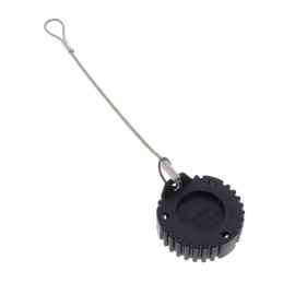 1 pcs : HDC16-9-E004-L47N - DUST CAP, 9P, REC, BLK, LANYARD,