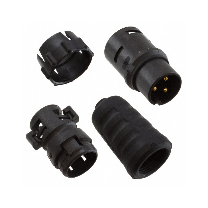 1 pcs : EN3C3M16X - CONN PLUG MALE 3P GOLD SLDR CUP