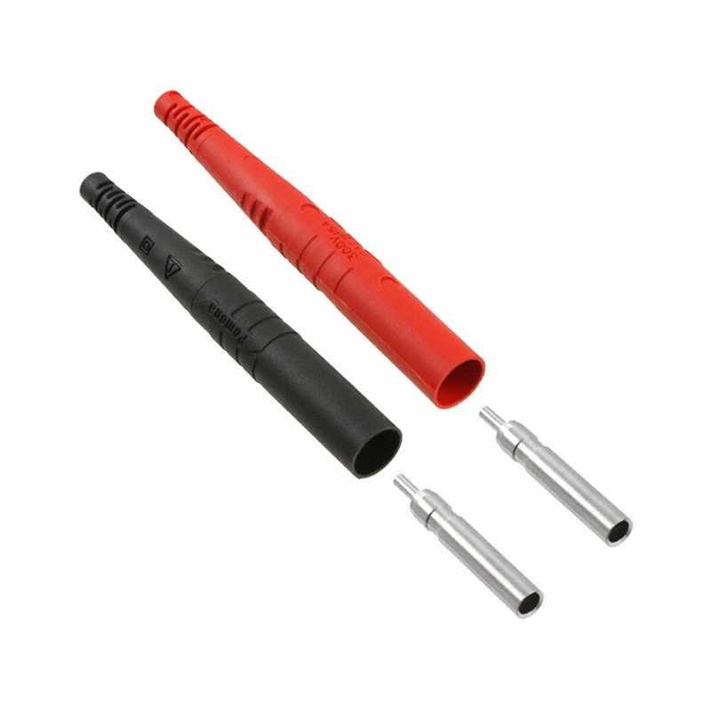 1 pcs : 6384-02 - CONN BANANA JACK BLACK/RED