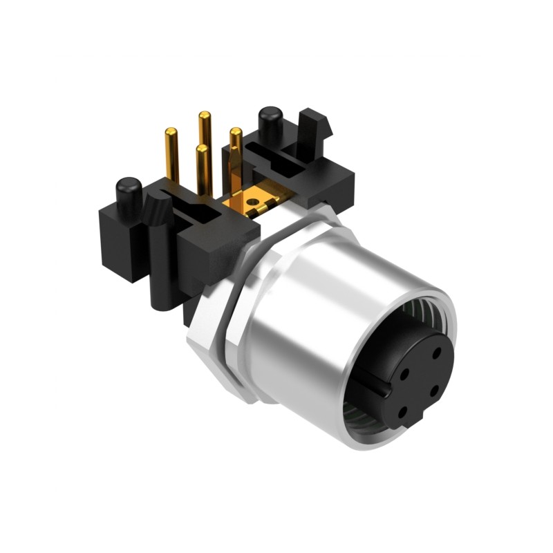 1 pcs : 54-00376 - M12 D-CODE 4POS RCPT PANEL MOUNT