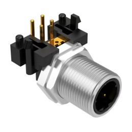 1 pcs : 54-00377 - M12 D-CODE 4POS PLUG PANEL MOUNT