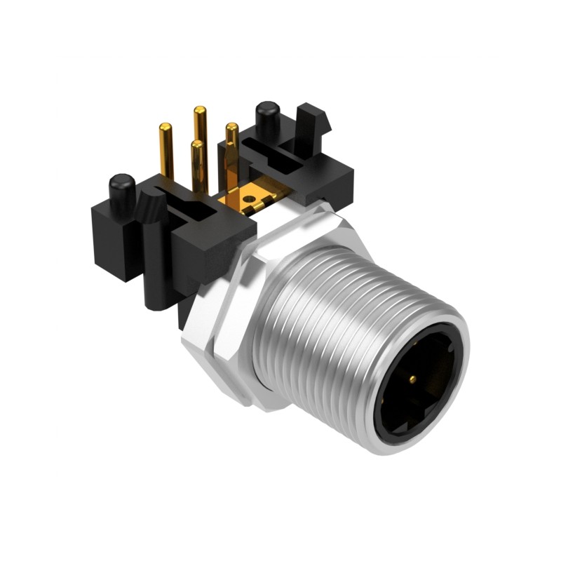 1 pcs : 54-00377 - M12 D-CODE 4POS PLUG PANEL MOUNT