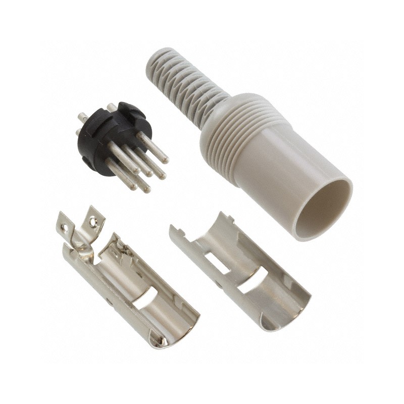 1 pcs : 12GM6MX - CONN PLUG MALE DIN 6POS SOLDER