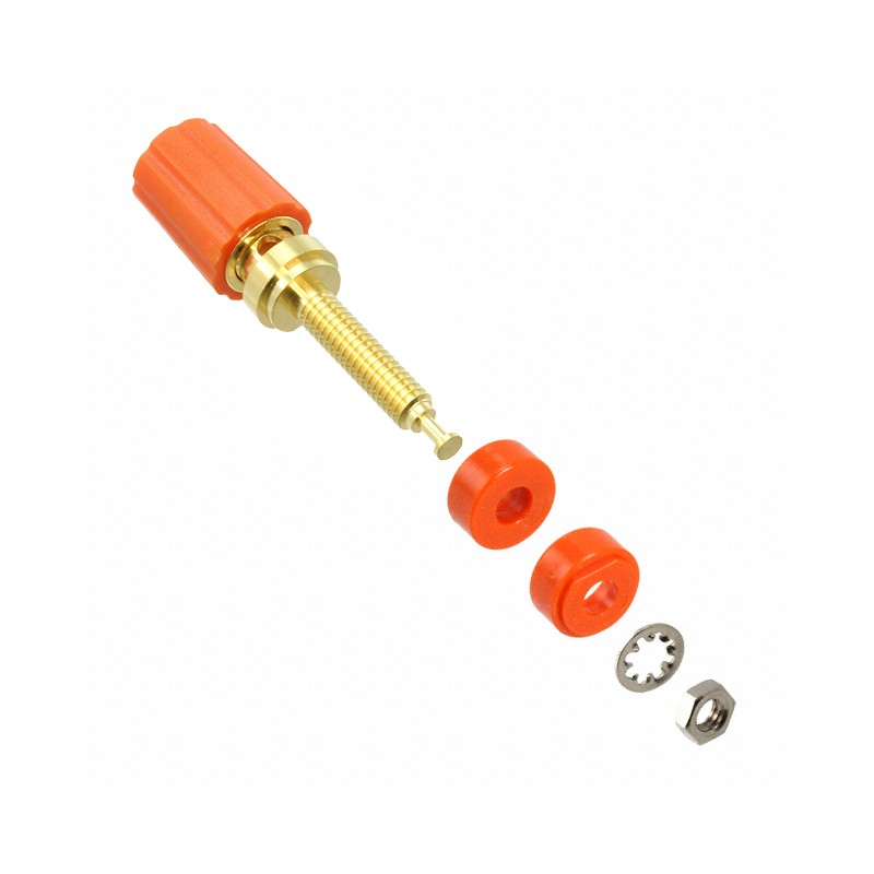 1 pcs : 3750-3 - CONN BIND POST KNURLED ORANGE