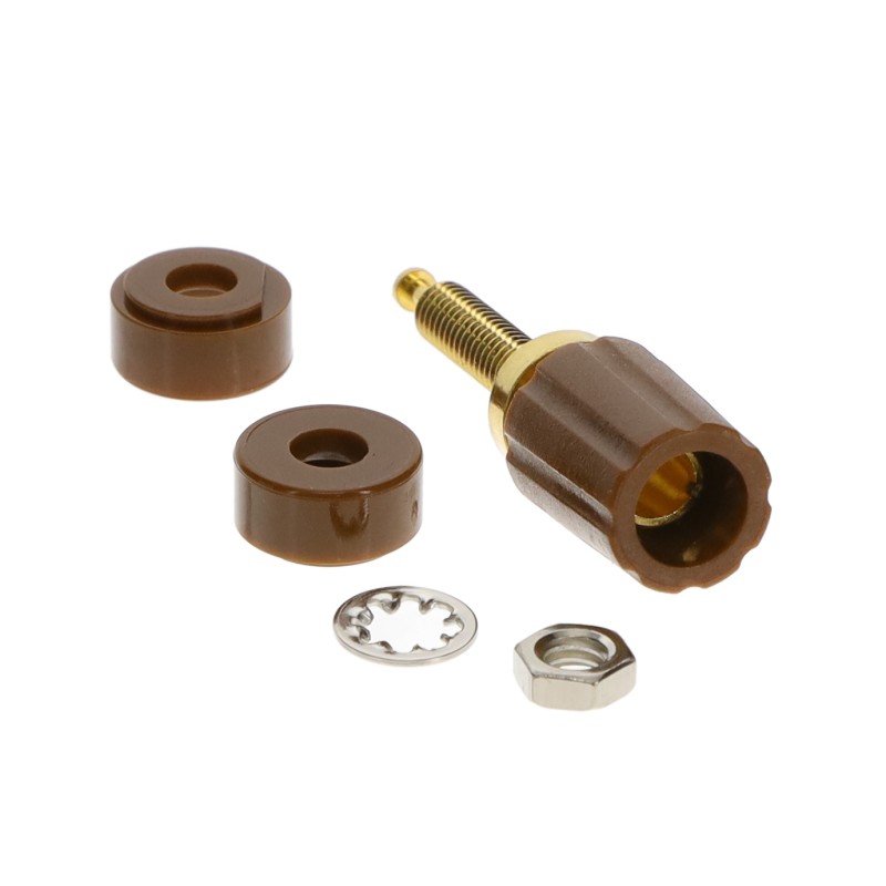 1 pcs : 3750-1 - CONN BIND POST KNURLED BROWN