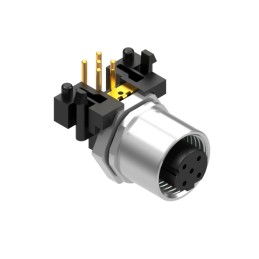 1 pcs : 54-00386 - M12 D-CODE 5POS RCPT PANEL MOUNT