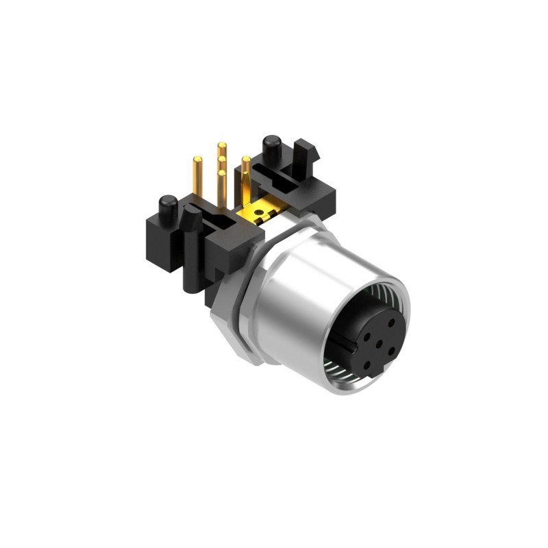 1 pcs : 54-00386 - M12 D-CODE 5POS RCPT PANEL MOUNT