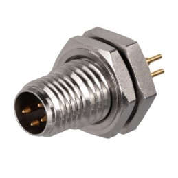 1 pcs : SS-12800-002 - M8 A-CODE 4 PIN MALE PNL MOUNT P