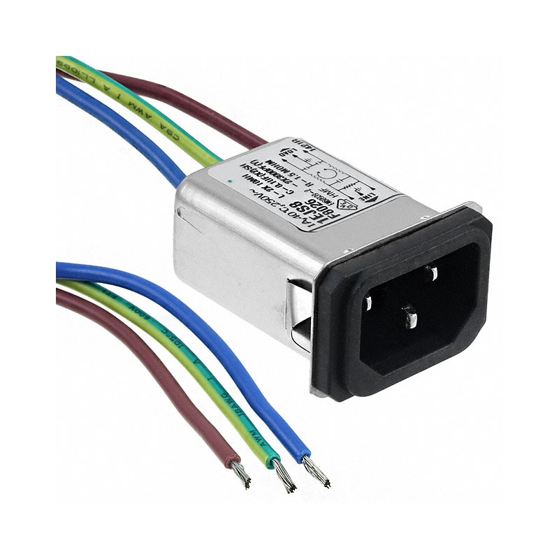 1 pcs : 3-6609006-7 - PWR ENT RCPT IEC320-C14 PNL WIRE