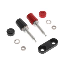 1 pcs : 4243-0 - CONN BIND POST DL KNURL BLK/RED