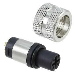 1 pcs : 858-D04-20TRSS4 - M12 4P D-CODE FEMALE BRASS/TIN S