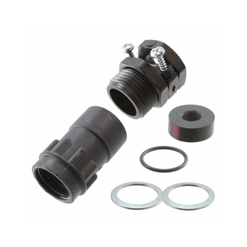 1 pcs : TR12AHC1N - CONN BACKSHELL W/CLMP SZ12 BLACK