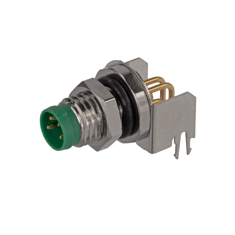 1 pcs : SS-12800-004 - M8 A-CODE A-CODE 4 PIN MALE RIGH