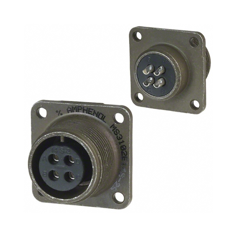 1 pcs : MS3102E14S-2S - CONN RCPT FMALE 4P SILV SLDR CUP