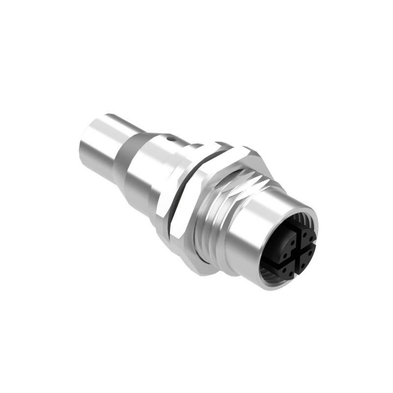 1 pcs : 54-00398 - M12 X-CODE 8POS RCPT PANEL MOUNT