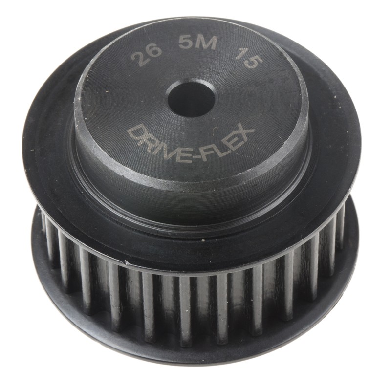 1 pcs - RS PRO Timing Belt Pulley, Steel 15mm Belt Width x 5mm Pitch, 26 Tooth