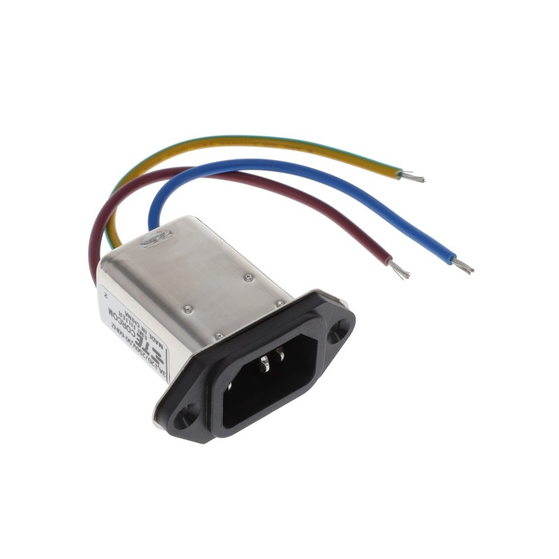 1 pcs : 3-6609006-3 - PWR ENT RCPT IEC320-C14 PNL WIRE