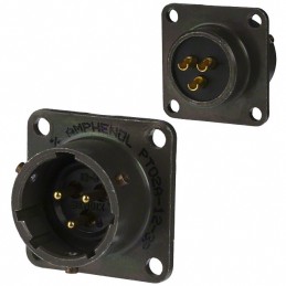 1 pcs : PT02A-12-3P(025) - CONN RCPT MALE 3P GOLD SLDR CUP