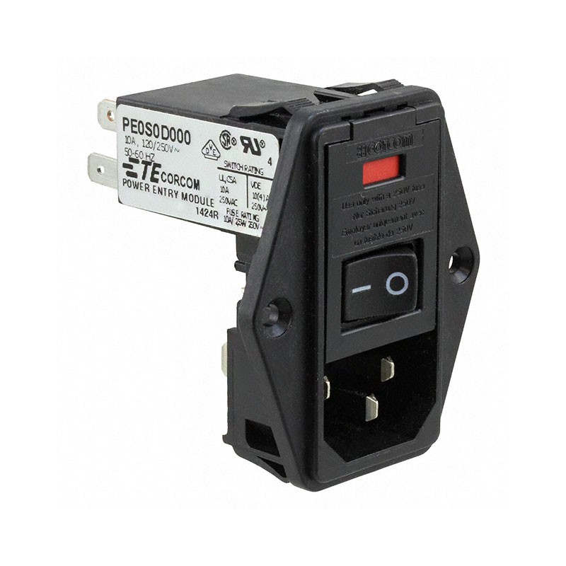 1 pcs : 9-6609955-2 - PWR ENT MOD RCPT IEC320-C14 PNL