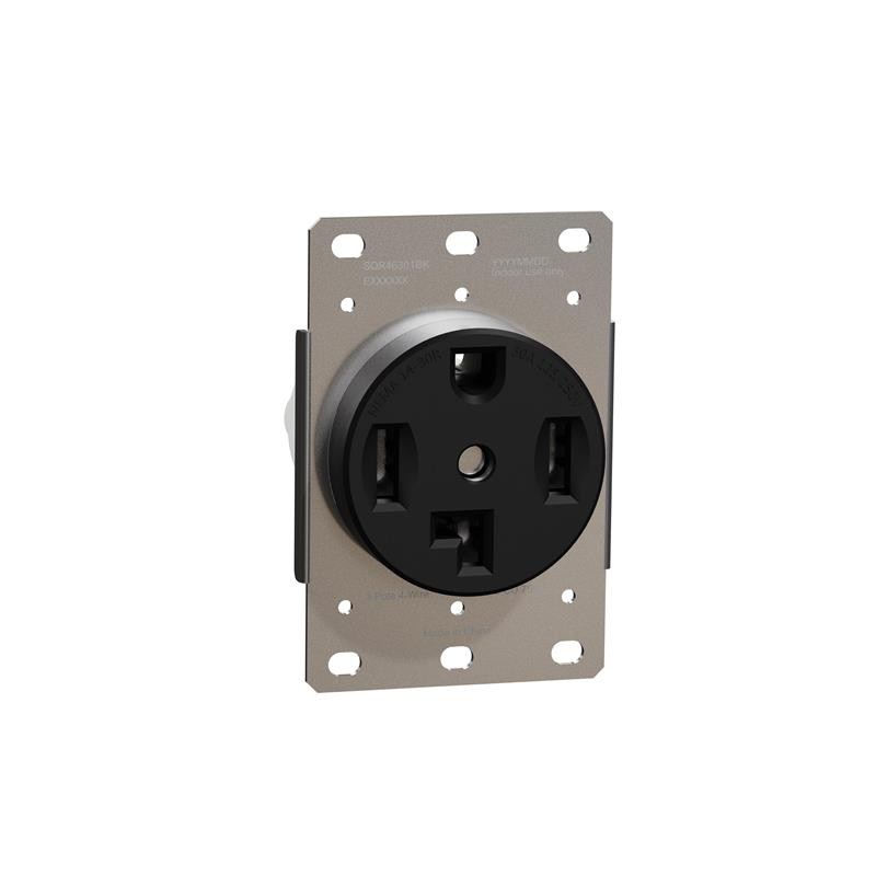 1 pcs : SQR46301BK - DRYER OUTLET 30A NEMA 14-30R BK