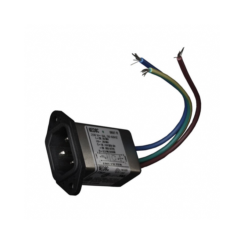 1 pcs : 1-6609016-5 - PWR ENT RCPT IEC320-C14 PNL WIRE