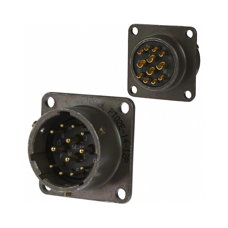 1 pcs : PT02E-14-12P(025) - CONN RCPT MALE 12P GOLD SLDR CUP