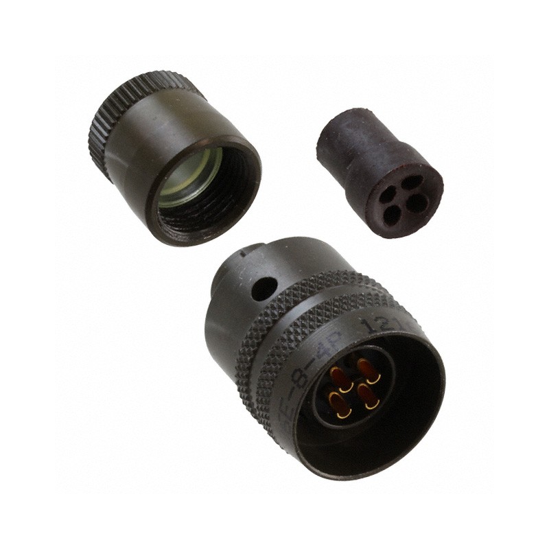 1 pcs : PT06E-8-4P - CONN PLUG MALE 4P GOLD SLDR CUP