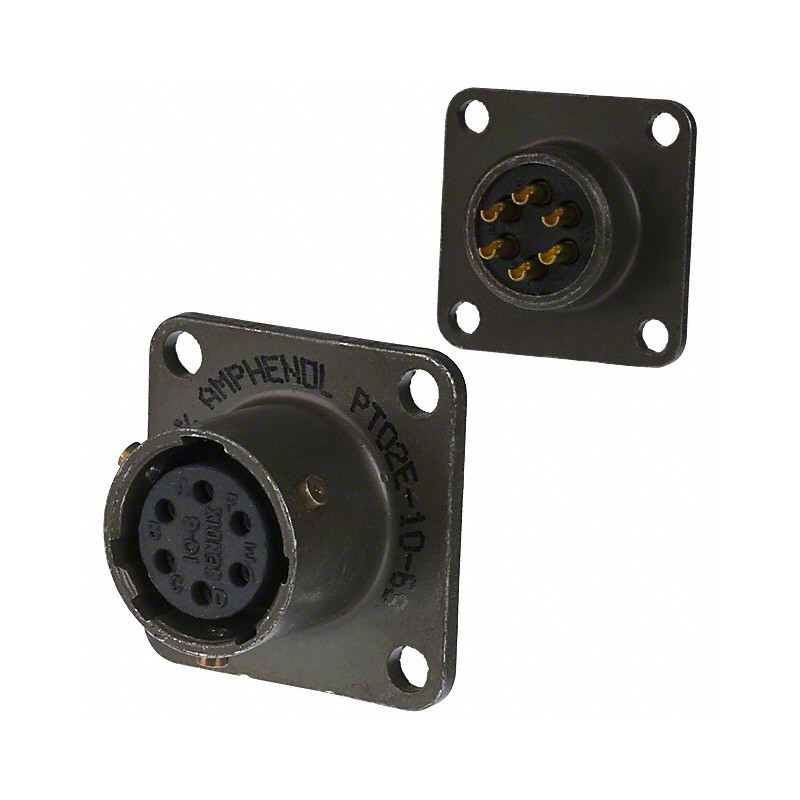 1 pcs : PT02A-10-6S - CONN RCPT FMALE 6P GOLD SLDR CUP