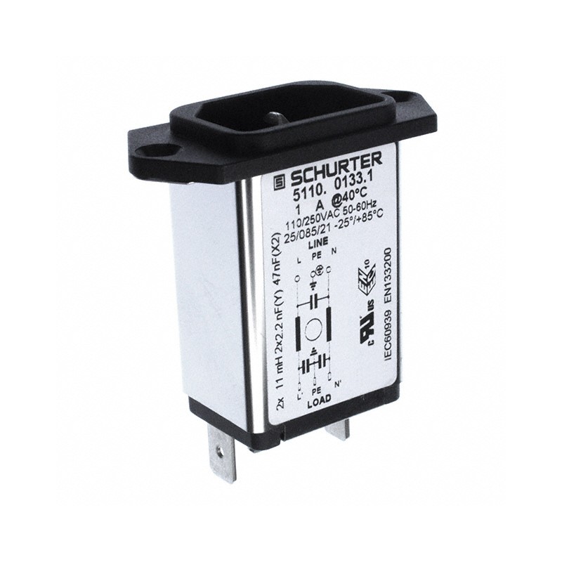 1 pcs : 5110.0133.1 - PWR ENT RCPT IEC320-C14 PANEL QC