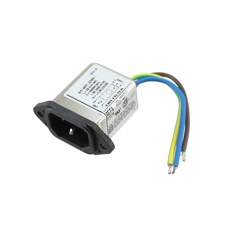 1 pcs : 1-6609014-1 - PWR ENT RCPT IEC320-C14 PNL WIRE