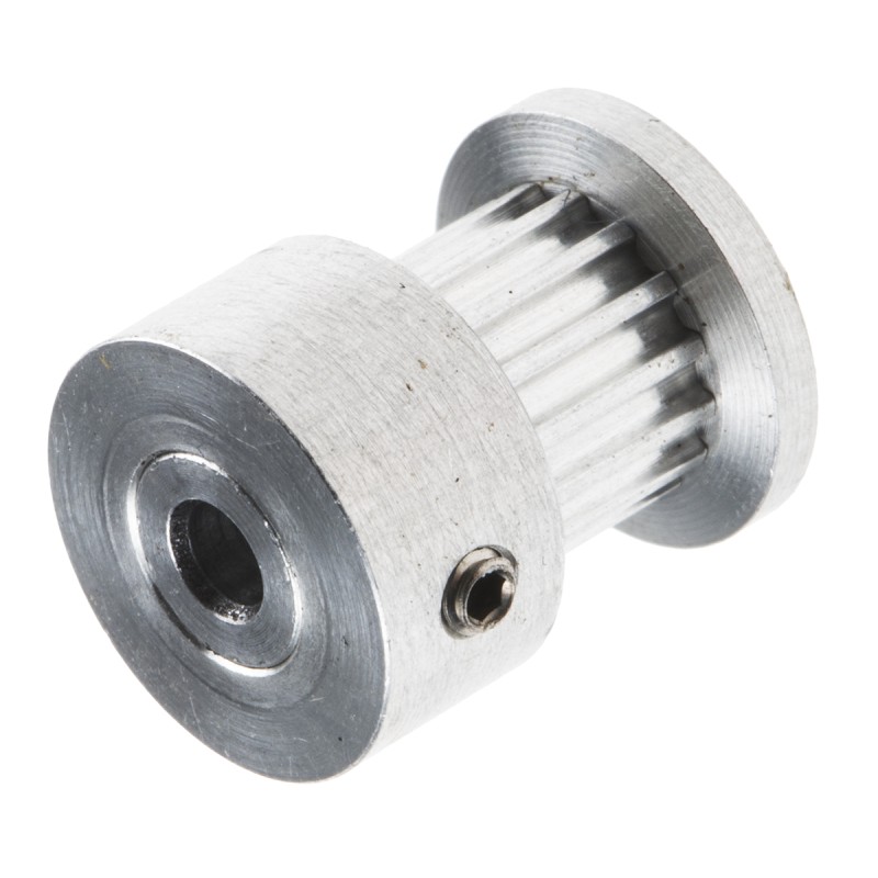 1 pcs - RS PRO Timing Belt Pulley, Aluminium, Zinc Plated Steel 6.4mm Belt Width x 2mm Pitch, 15 Tooth