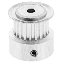 1 pcs - RS PRO Timing Belt Pulley, Aluminium, Zinc Plated Steel 6.4mm Belt Width x 2mm Pitch, 20 Tooth