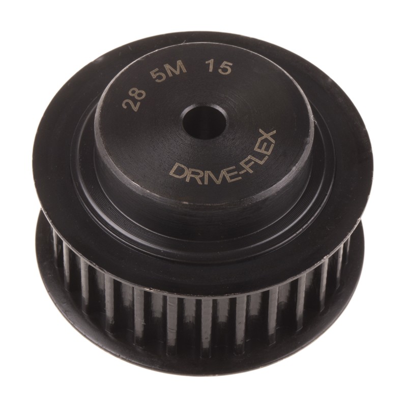 1 pcs - RS PRO Timing Belt Pulley, Steel 15mm Belt Width x 5mm Pitch, 28 Tooth