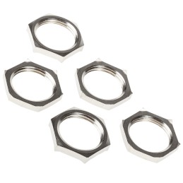 5 pcs - Lapp Silver Nickel Plated Brass Cable Gland Locknut, PG11 Thread