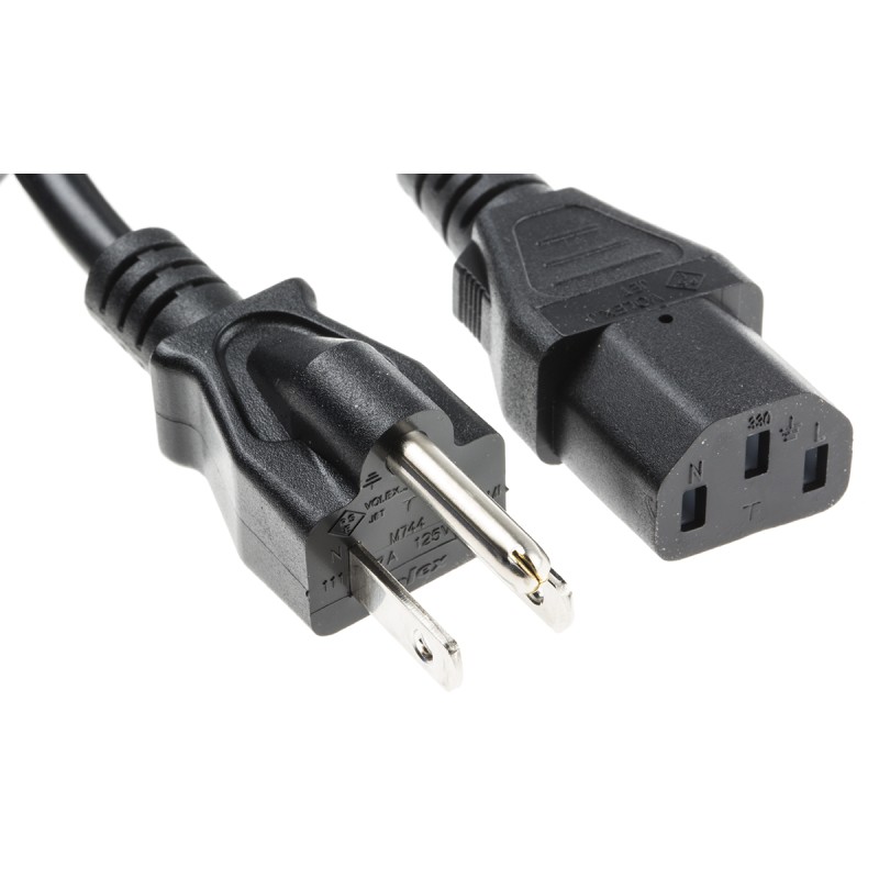 1 pcs - RS PRO IEC C13 Socket to Type B Japanese Plug Power Cord, 2m