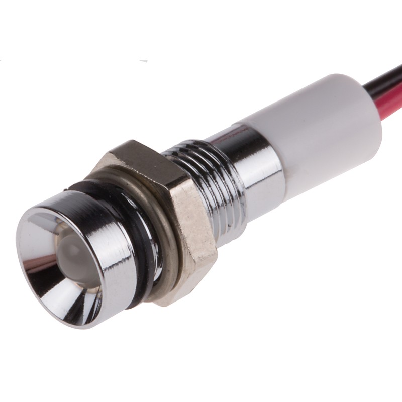 1 pcs - RS PRO Green, Red Panel Mount Indicator, 12V dc, 6mm Mounting Hole Size, Lead Wires Termination, IP67