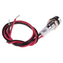 1 pcs - RS PRO Green, Red Panel Mount Indicator, 12V dc, 6mm Mounting Hole Size, Lead Wires Termination, IP67