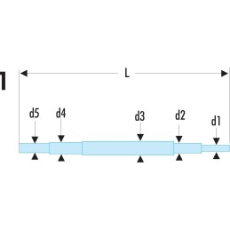 1 pcs - Facom 160A Series Bar, 220 mm, Chrome Finish