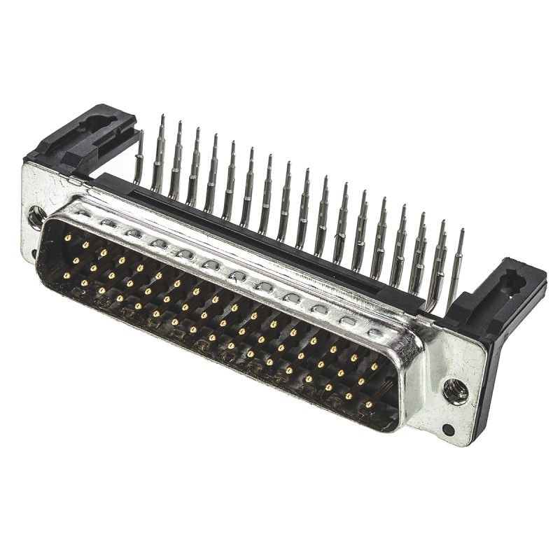 10 pcs - Harting D-Sub Standard 50 Way Right Angle Through Hole D-sub Connector Plug, 2.76mm Pitch, with Boardlocks, M3 Threaded