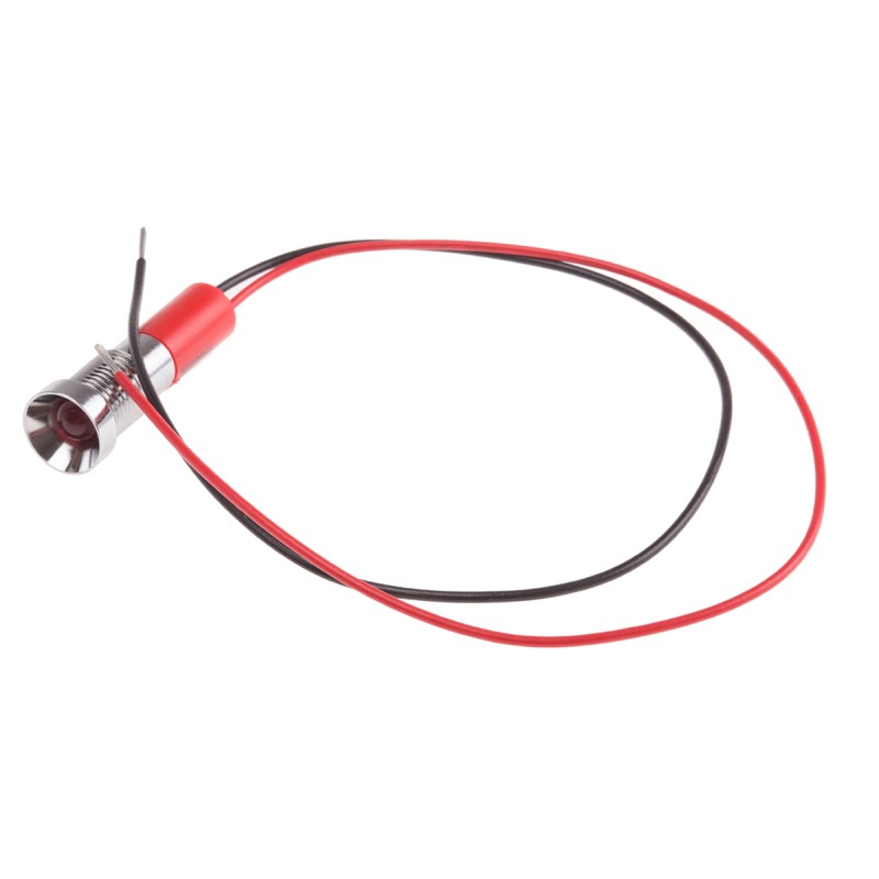 1 pcs - RS PRO Red Panel Mount Indicator, 110V ac, 8mm Mounting Hole Size, Lead Wires Termination, IP67