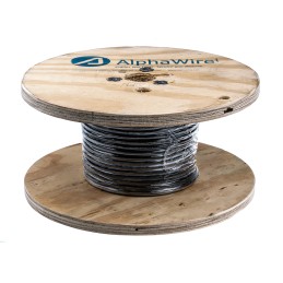 1 Reel of 30 M - Alpha Wire Twisted Pair Data Cable, 2 Pairs, 0.23 mm², 4 Cores, 24 AWG, Screened, 30m, Black Sheath