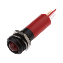 1 pcs - RS PRO Red Panel Mount Indicator, 230V ac, 12mm Mounting Hole Size, IP67