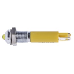 1 pcs - RS PRO Yellow Panel Mount Indicator, 24V dc, 6mm Mounting Hole Size, Solder Tab Termination