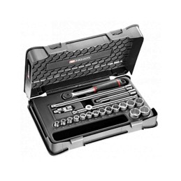 1 pcs - Facom 20-Piece Metric 3/8 in Standard Socket Set with Ratchet, 12 point