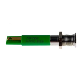 1 pcs - RS PRO Green Panel Mount Indicator, 24V dc, 8mm Mounting Hole Size, Solder Tab Termination, IP67