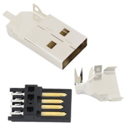 1 pcs : 50-00466 - CONN PLUG USB2.0 TYPEA 4POS SLD
