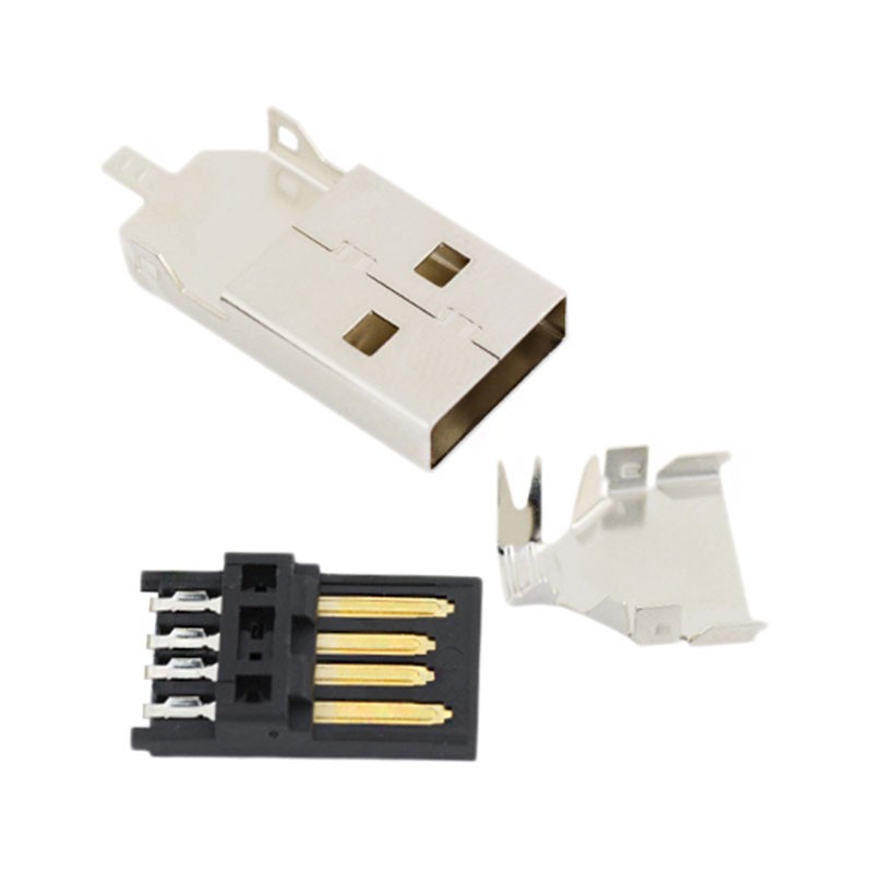 1 pcs : 50-00466 - CONN PLUG USB2.0 TYPEA 4POS SLD