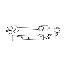 1 pcs - SAM Combination Spanner, 21mm, Metric, Height Safe, Double Ended, 230 mm Overall