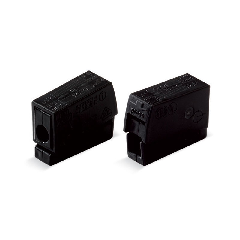 1 pcs : 224-104 - PUSHWIRE INLINE CONNECTOR BLACK