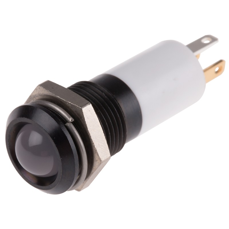 1 pcs - RS PRO Green, Red, Yellow Panel Mount Indicator, 12V dc, 14mm Mounting Hole Size, Solder Tab Termination